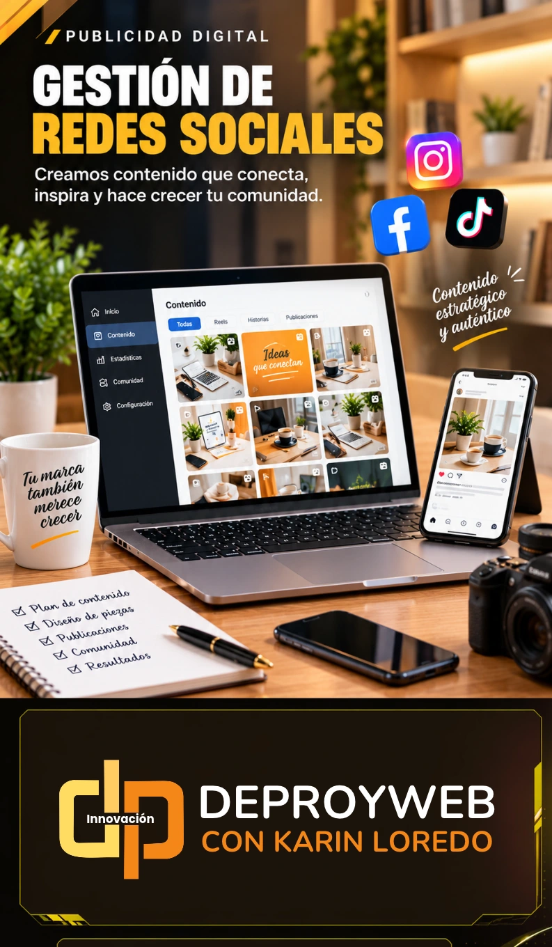 Gestión de redes sociales y creación de contenido para marcas y negocios de Deproyweb